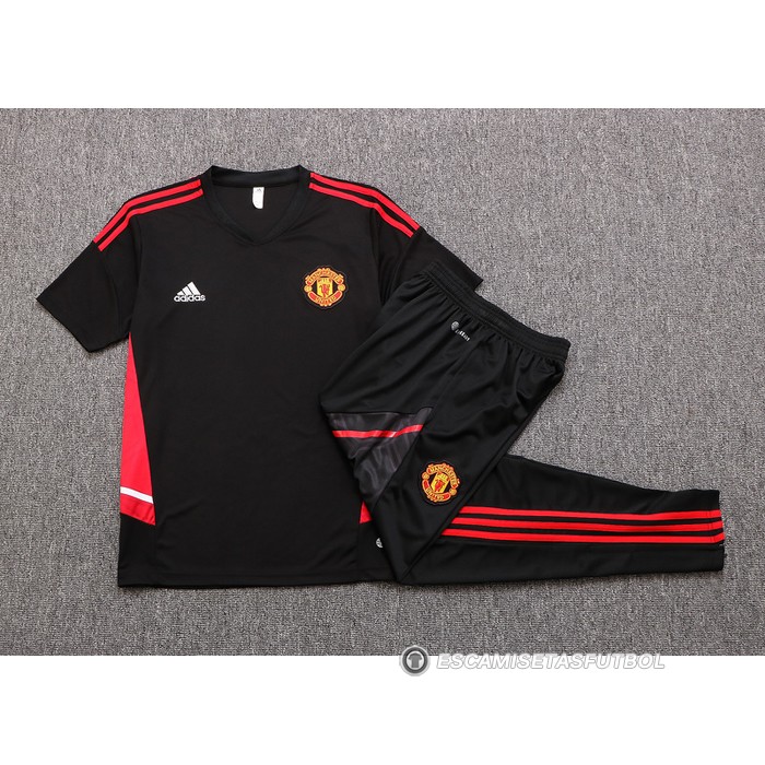 Chandal del Manchester United Manga Corta 22-23 Negro